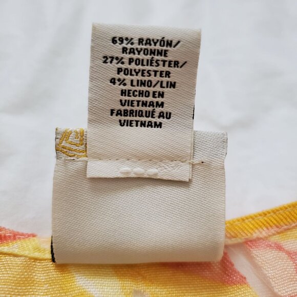 Ruby Rd. FAVORITE Orange Yellow Zip Front Crinkle Burnout Top Women's Size 6P - Picture 11 of 13